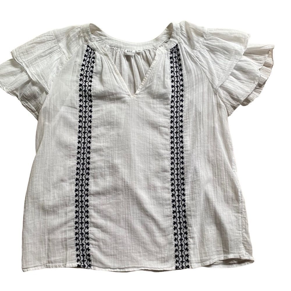 GAP | Ruffle Sleeve Embroidered Blouse, Size S